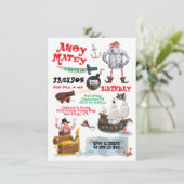 海賊おもしろい誕生日パーティーへの招待 招待状 (スタンド正面)