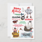 海賊おもしろい誕生日パーティーへの招待 招待状 (正面)