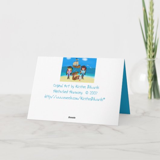 海賊および宝物挨拶状 カード (裏面)