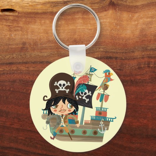 海賊および海賊船 キーホルダー (正面)
