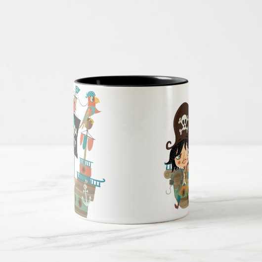 海賊および海賊船 ツートーンマグカップ (中央)