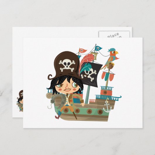 海賊および海賊船 ポストカード (正面/裏面)