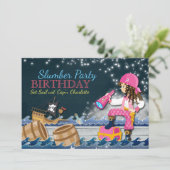 海賊お洒落スランバーパーティー誕生日招待状 招待状 (スタンド正面)