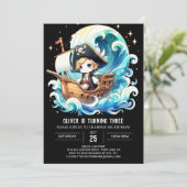 海賊お洒落威厳のある誕生日 招待状 (スタンド正面)