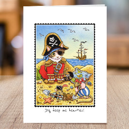 海賊お洒落猫ネズミ折りグリーティングカード カード