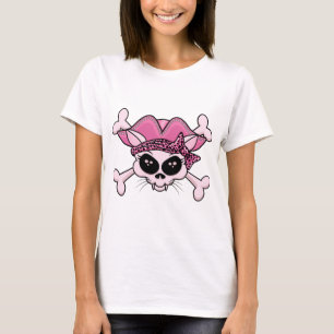 海賊かわいらし子猫スカル Tシャツ
