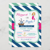 海賊か人魚のひいさま,何歳の誕生日パーティーの招待状 招待状 (正面/裏面)