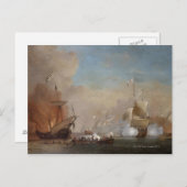 海賊が英国の軍艦を絵画攻撃する ポストカード (正面/裏面)
