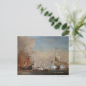 海賊が英国の軍艦を絵画攻撃する ポストカード (スタンド正面)