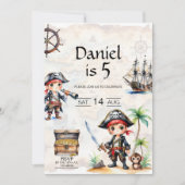 海賊すてき5誕生日 招待状 (正面)