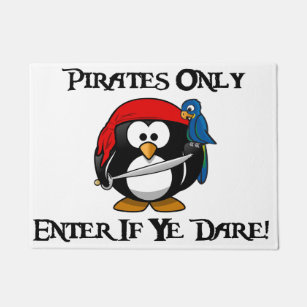 海賊だけ- Yeが敢えてしたら入って下さい! -ペンギンの海賊 ドアマット
