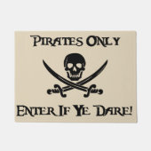 海賊だけ- Yeが敢えてしたら入って下さい! -海賊旗 ドアマット (正面)