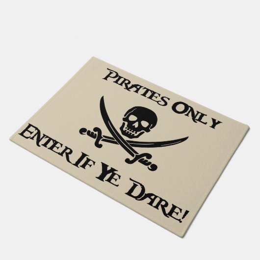 海賊だけ- Yeが敢えてしたら入って下さい! -海賊旗 ドアマット (アングル)