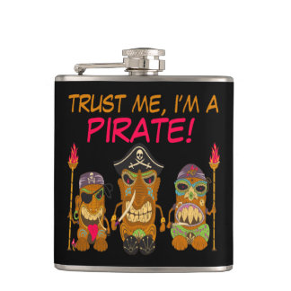 海賊だって信じて Pirate 海賊 Tiki 黒 フラスク