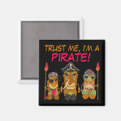 海賊だって信じて Trust Me, I'm a Pirate, 面白いTiki海賊, 黒 マグネット (正面/裏面)