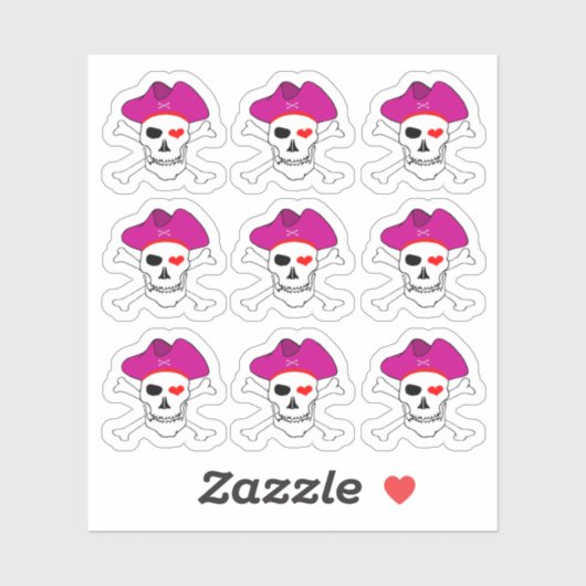 海賊とキャプテングレイス、髑髏のクロスボーン/セット4 シール (シート)