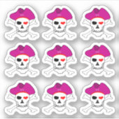 海賊とキャプテングレイス、髑髏のクロスボーン/セット4 シール (正面)