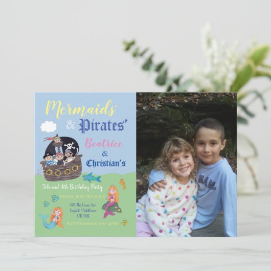 海賊とプリンセスのパーティー招待状 招待状 (スタンド正面)