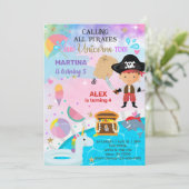 海賊とユニコーン兄弟姉妹誕生日招待状。 招待状 (スタンド正面)