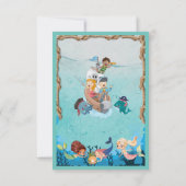 海賊と人魚の子供の誕生日パーティー サンキューカード (裏面)