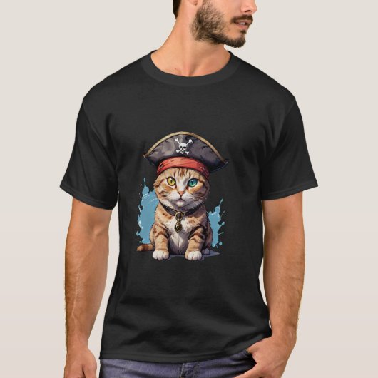 海賊と猫 ネコのバッカニア Tシャツ (正面)