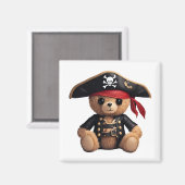 海賊に変装したテディベア マグネット (正面/裏面)