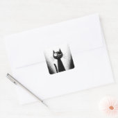 海賊ねこ - かわいいミニマルねこアート スクエアシール (封筒)