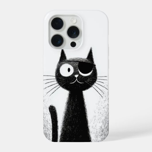 海賊ねこ - かわいいミニマルねこアート iPhoneケース (裏面)