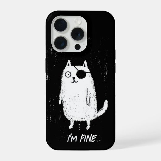 海賊ねこ - ミニマルおもしろねこアート iPhoneケース (裏面)