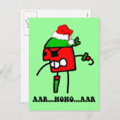 海賊のおもしろいクリスマス シーズンポストカード (正面/裏面)
