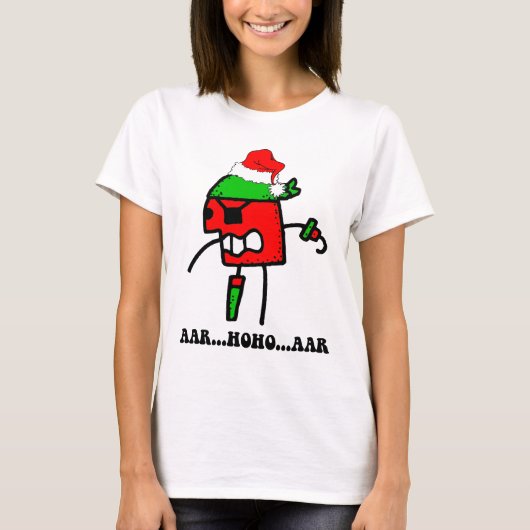 海賊のおもしろいクリスマス Tシャツ (正面)