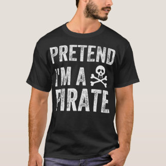 海賊のおもしろい衣装を着て面白いハロウィンの装いをする Tシャツ