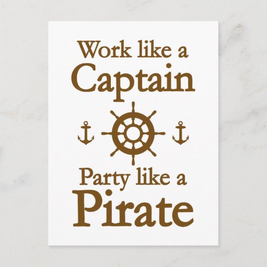 海賊のようにキャプテンパーティーのように働く インビテーションポストカード (正面)