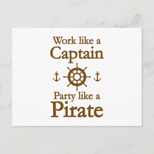 海賊のようにキャプテンパーティーのように働く ポストカード (正面)