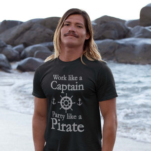 海賊のようにキャプテンパーティーのように働く Tシャツ