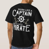 海賊のようにキャプテンパーティーのように働く Tシャツ (裏面)