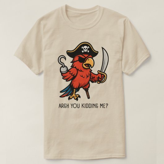 海賊のように話すオウム Tシャツ (デザイン正面)