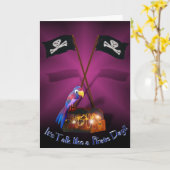 「海賊のように話す」おめでとう カード (黄色い花)