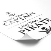 海賊のように遊船長のように働く フォトプリント            (角)