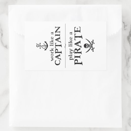 海賊のように遊船長のように働く 長方形シール (バッグ)