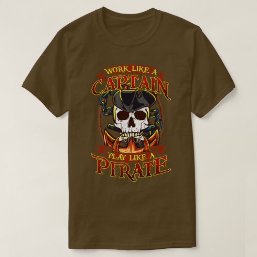 海賊のよう遊に働く Tシャツ (デザイン正面)