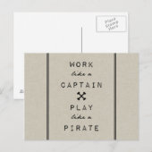海賊のよう遊に船長のように働く ポストカード (正面/裏面)