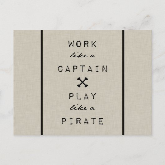 海賊のよう遊に船長のように働く ポストカード (正面)