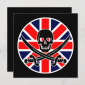 海賊のイギリス国旗 招待状 (正面/裏面)