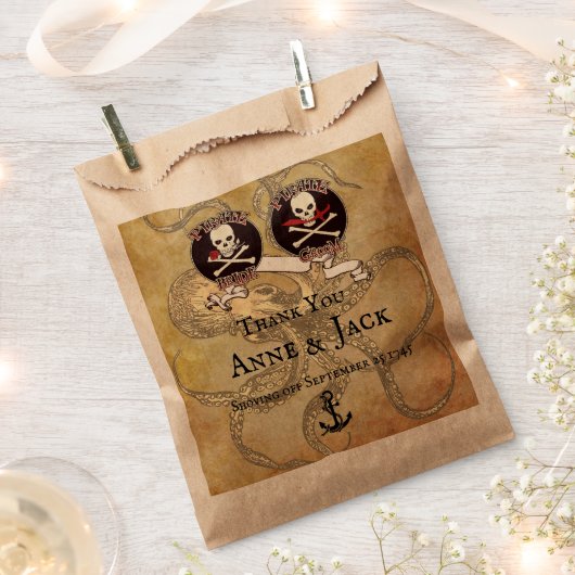 海賊のウェディングギフトバッグ フェイバーバッグ (クリップ留めされた状態)
