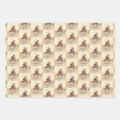 海賊のカウボーイが馬小屋で馬を割った ラッピングペーパーシート (正面)