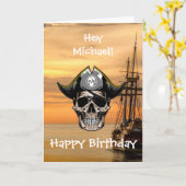 海賊のジョリー・ロジャー・キャプテン・カード カード (黄色い花)