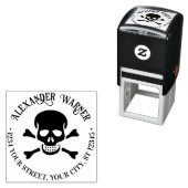 海賊のドクロと交叉した骨の名前 返送先住所 セルフインキングスタンプ (インサイチュ)