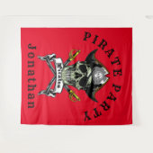 海賊のドクロの幽霊パーティーの背景 タペストリー (正面(横))