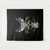 海賊のドクロの骨の背景 タペストリー (正面(横))